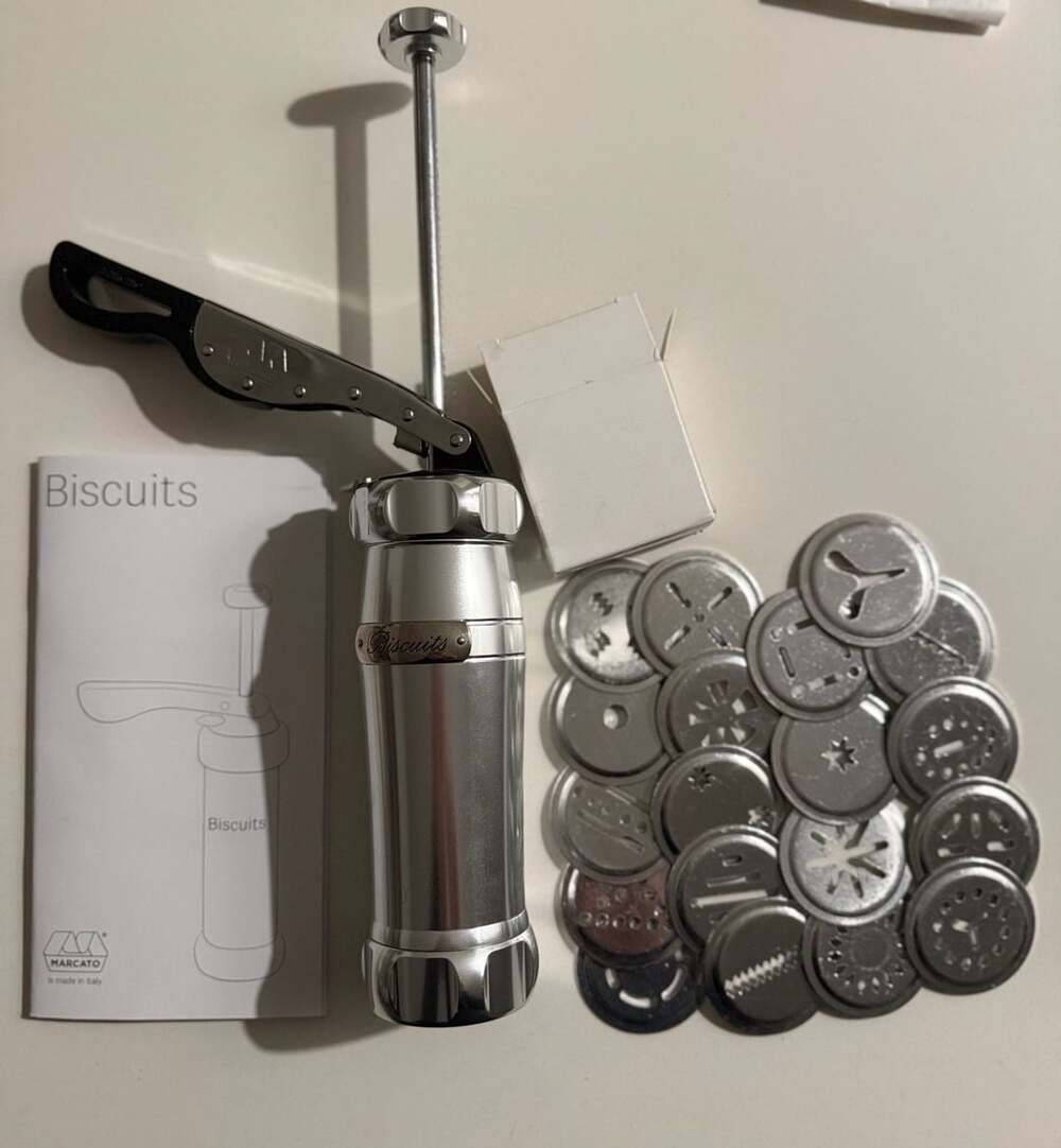 New Marcato Biscuits Cookie Press Set With Discs